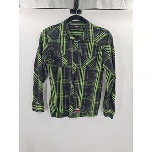 No Fear Men's Size Medium M Long Sleeve Plaid Button Up Shirt